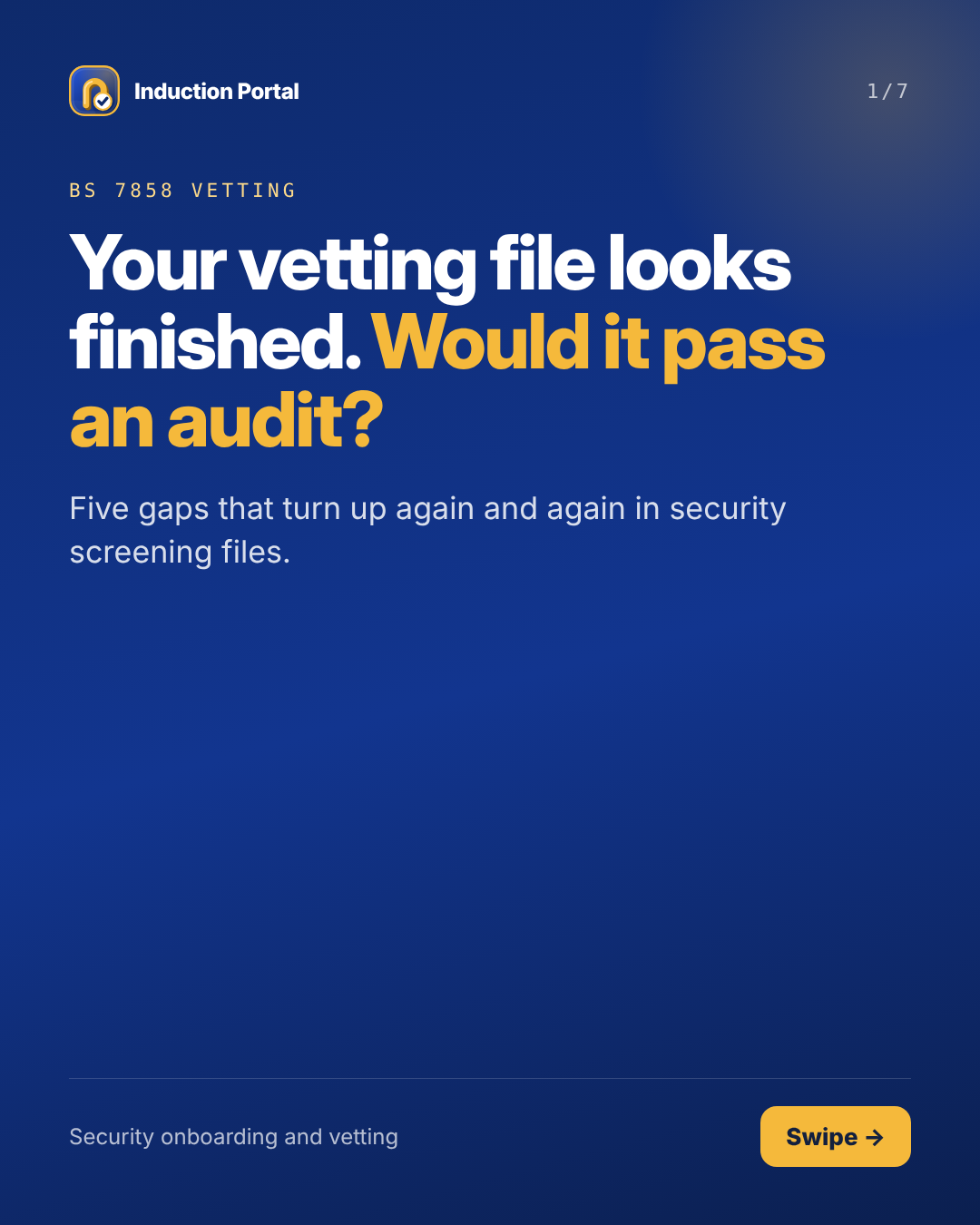 Carousel cover: Your vetting file looks finished. Would it pass an audit?