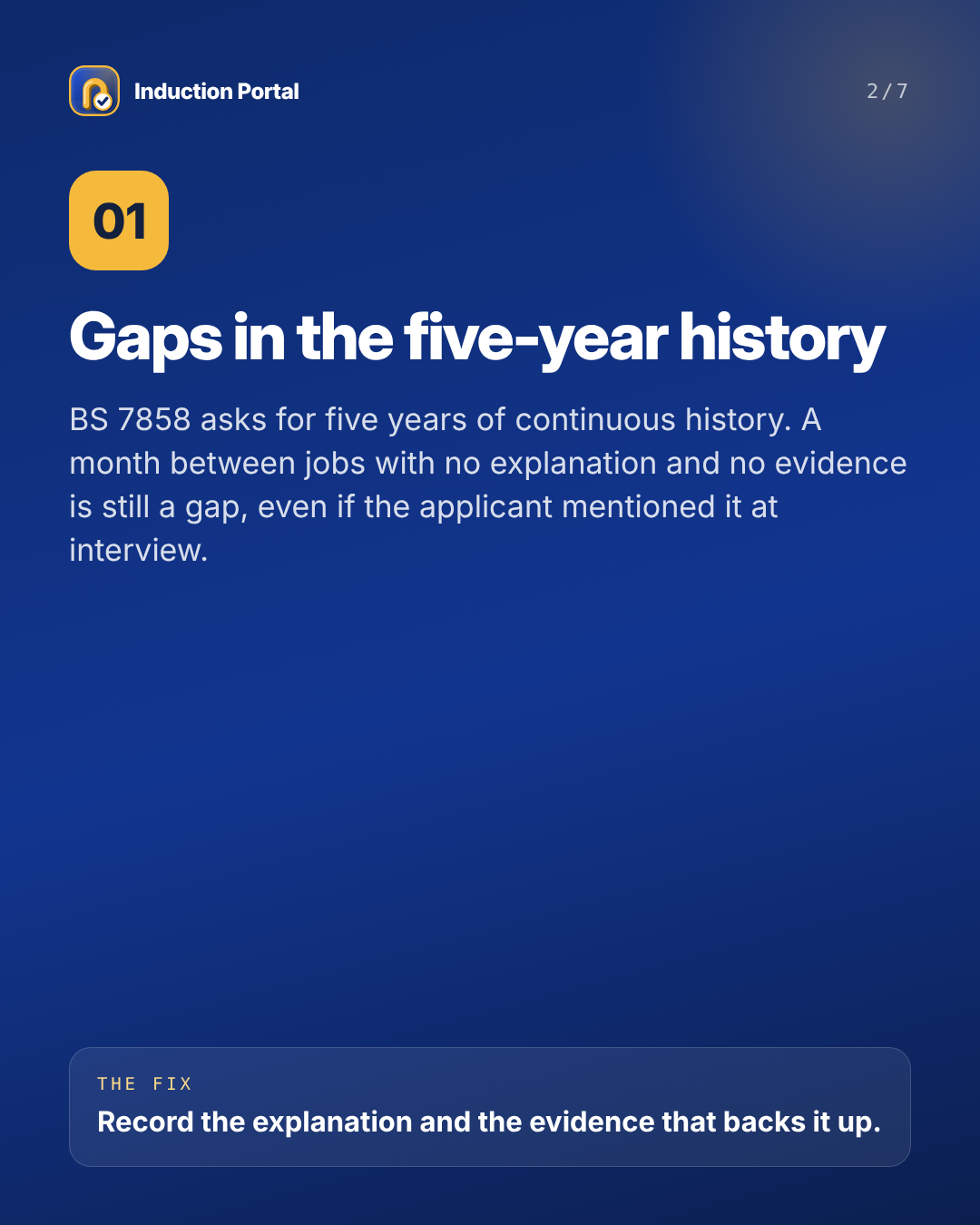 Gap 1: gaps in the five-year history