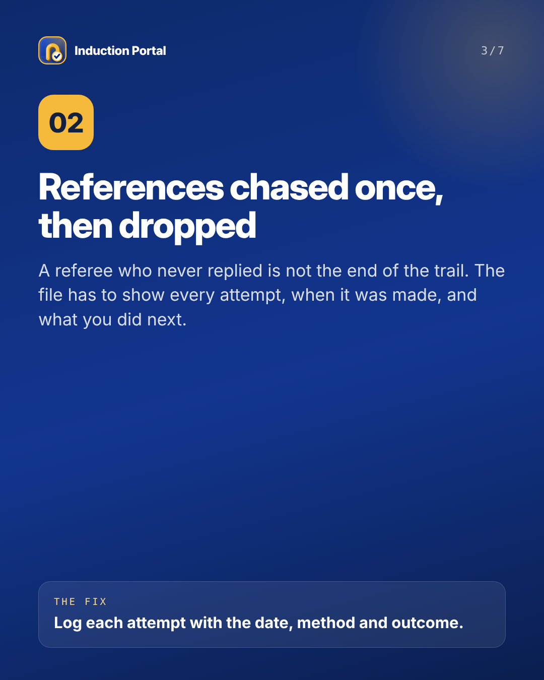 Gap 2: references chased once, then dropped